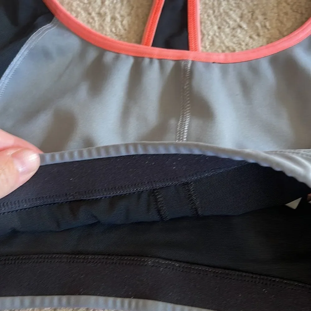 Athleta Gray Pink Sports Bra S